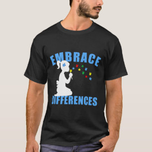 Camiseta Autismo-Abrace as Diferenças Conscientização do A