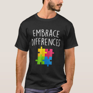Camiseta Autismo-Abrace as Diferenças Conscientização sobre