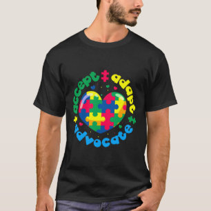Camiseta Autismo Accept Adaptar Advocate