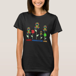Camiseta Autismo Accept Flor Compreende Amor Autismo Autism
