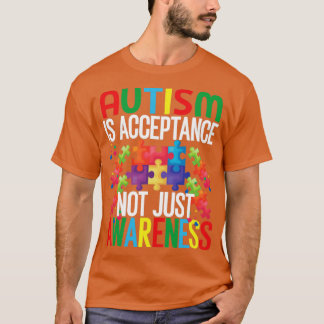 Camiseta Autismo aceita não apenas consciência Autismo Awa
