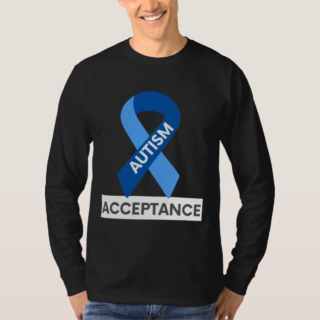 Camiseta Autismo Aceitação Azul Fita (Frente)