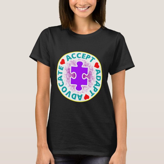 Camiseta Autismo Aceitar Adaptar Advocate Um Belo Desenho C (Frente)