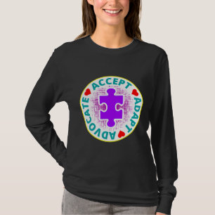 Camiseta Autismo Aceitar Adaptar Advocate Um Belo Desenho C