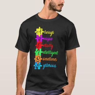 Camiseta Autismo Acrônimo E Quebra-cabeça Diversão Autismo