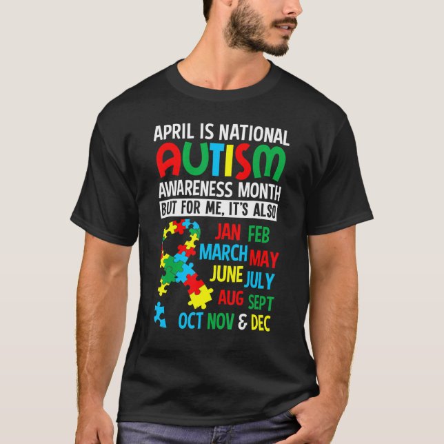 Camiseta Autismo Adhd Abril É Mês Nacional De Cons (Frente)