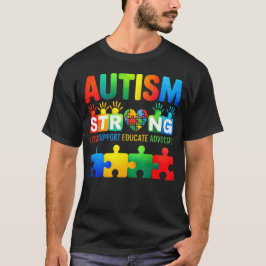 Camiseta Autismo Amor Forte Apoiar Educar Advogado Puzzle