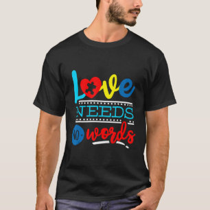 Camiseta Autismo-Amor Não Precisa de Palavras Apoio ao Auti
