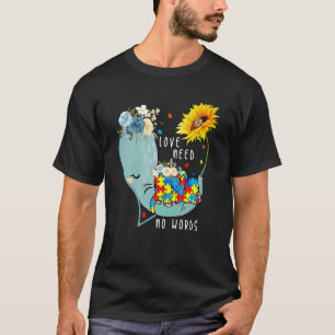Camiseta Autismo Amor Não Precisa de Palavras Coração de El