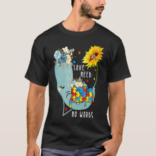 Camiseta Autismo Amor Não Precisa de Palavras Elefante Cora