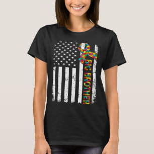 Camiseta Autismo angustiado Grande Irmão Americano Flag Fam
