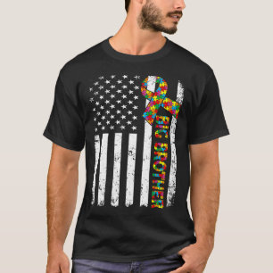 Camiseta Autismo angustiado Grande Irmão Americano Flag Fam
