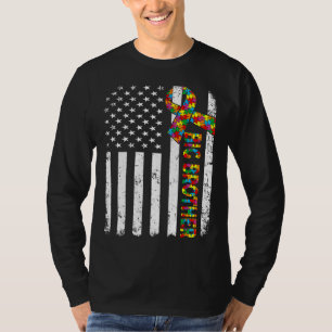 Camiseta Autismo angustiado Grande Irmão Americano Flag Fam