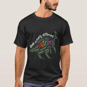Camiseta Autismo Apoia Dinossauro Orgulhoso Autista Dizendo