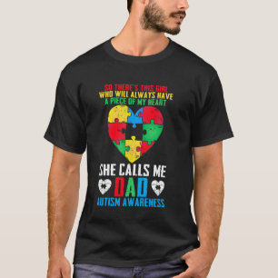 Camiseta Autismo Apoio Familiar Ela Me Chama Autismo Pai Aw