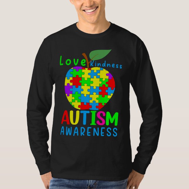 Camiseta Autismo Apple Quebra-cabeça se conscientiza (Frente)