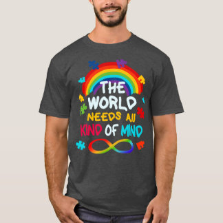 Camiseta Autismo Arco-Íris O Mundo Precisa De Todos Os Tipo