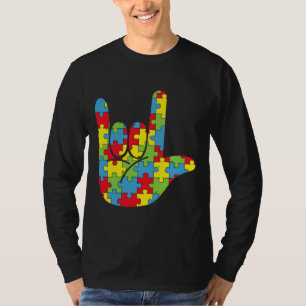 Camiseta Autismo Asl Love Sign Language Autismo