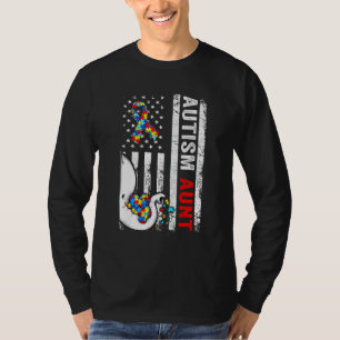 Camiseta Autismo Autismo Tia Puzz - Bandeira Americana