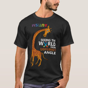 Camiseta Autismo-Autismo Vendo O Mundo De Um Ângulo Diferen
