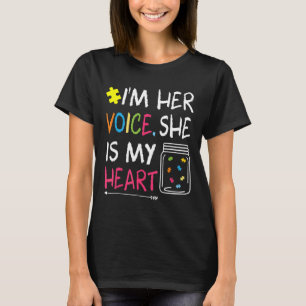 Camiseta Autismo-Autista Sou A Voz Ela É Minha Autia Do Cor