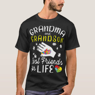Camiseta Autismo-Avó E Autismo Avô Melhor Amigos Para