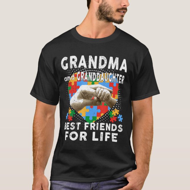 Camiseta Autismo-Avó e neta melhores amigas para  (Frente)