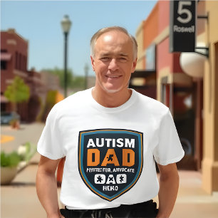 Camiseta Autismo Awarenes Pai: Protetor, Advogado, Herói