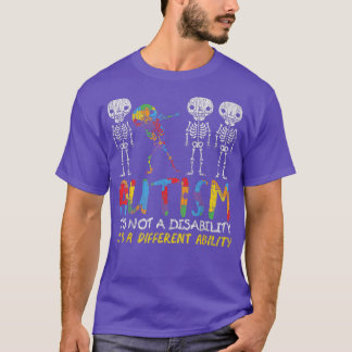 Camiseta Autismo Awerness Skeleton Dabbing Autista