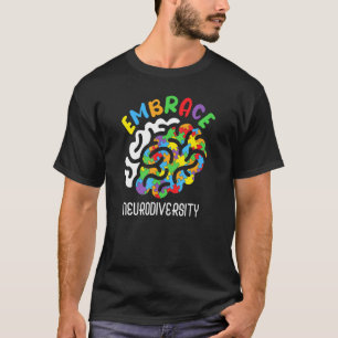 Camiseta Autismo Bondade Abraça Neurodiversidade Rainbow In