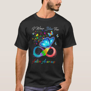 Camiseta Autismo Borboleta Eu Visto Azul Para Consciência A