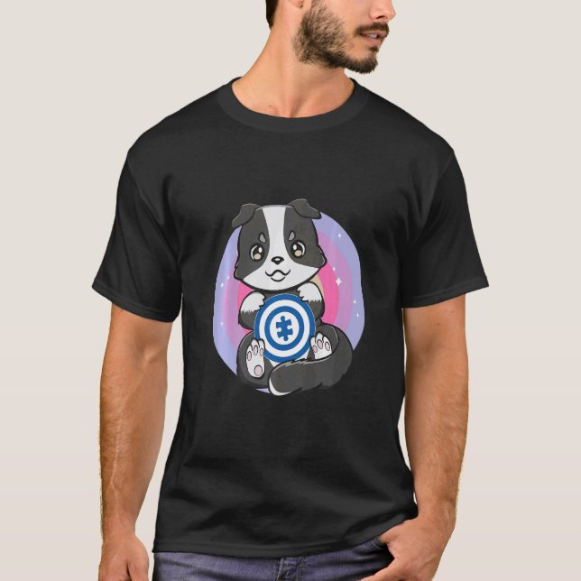 Camiseta Autismo Border Collie Peça de Quebra-cabeça Cão de (Frente)