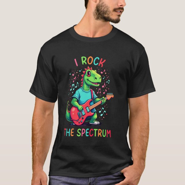 Camiseta Autismo Cérebro Eu Balanço O Espectro de Conscient (Frente)