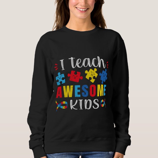 Camiseta Autismo Citação Eu Ensino Crianças Incríveis Espec (Frente)