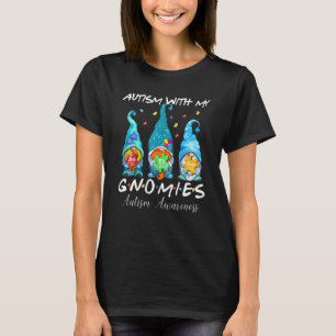 Camiseta Autismo Com Meus Gnomies Autismo Três Gnomos Consc