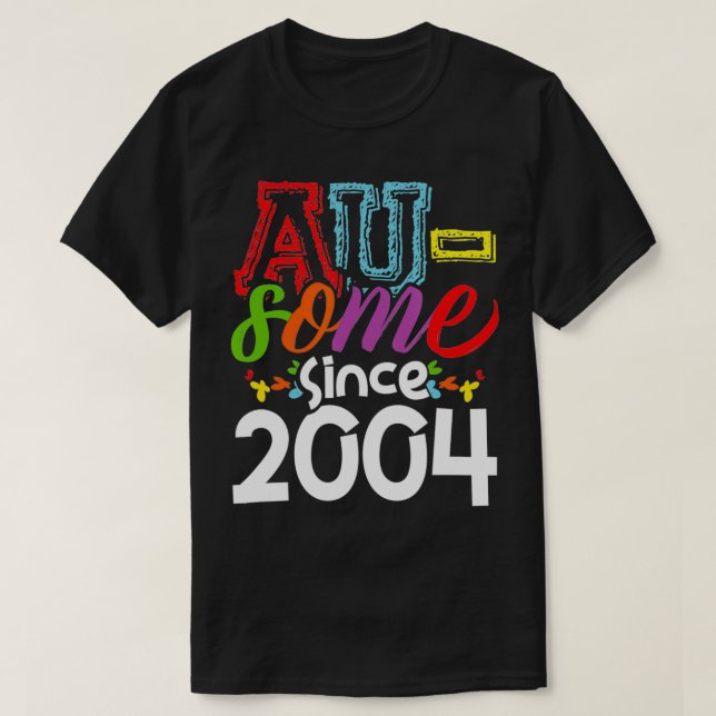 Camiseta Autismo Consciência 17º Aniversário Espetacular 20 (Frente do Design)