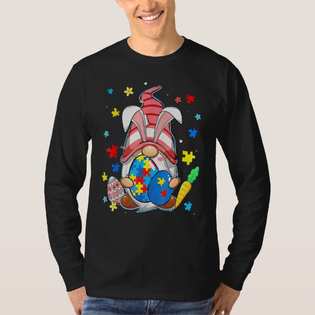 Camiseta Autismo Consciência Accept Compreender Amor Gnome  (Frente)