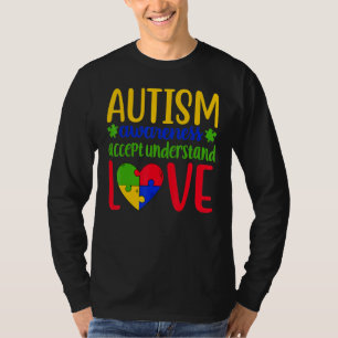 Camiseta Autismo Consciência aceita entender o amor ser par