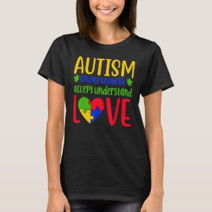 Camiseta Autismo Consciência aceita entender o amor ser par