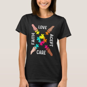 Camiseta Autismo Consciência Aceitação Colorida Quebra-cabe