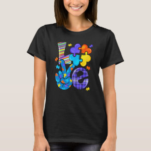 Camiseta Autismo Consciência Amor Carta Coração Quebra-cabe