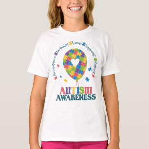 Camiseta Autismo Consciência amor coração Quebra-cabeça