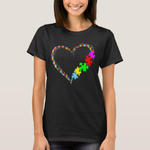 Camiseta Autismo Consciência Amor Quebra-cabeça de Coração 