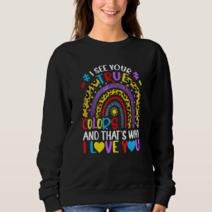 Camiseta Autismo Consciência Arco-Íris Eu Vejo Suas Verdade