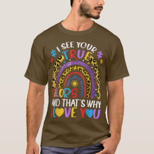 Camiseta Autismo Consciência Arco-Íris Eu Vejo Suas Verdade