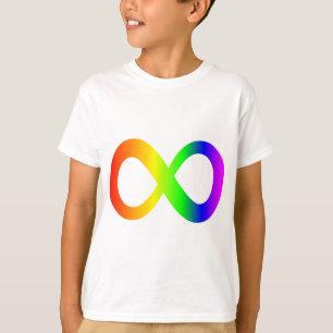 Camiseta Autismo Consciência Arco-Íris Símbolo Infinito