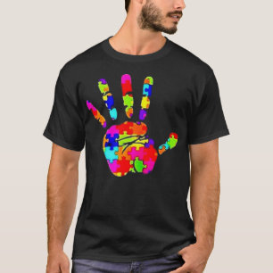 Camiseta autismo consciência bonitinha cor quebra-cabeça au