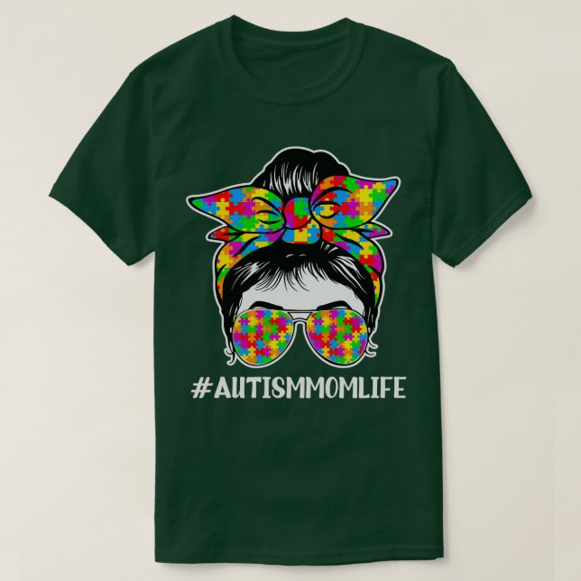 Camiseta Autismo Consciência Citação Autismo Mãe Vida Mensa (Frente do Design)
