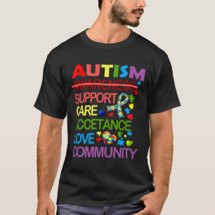 Camiseta Autismo Consciência Citação Suporte Aceitação de C