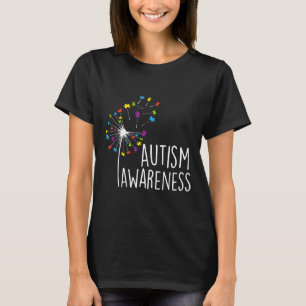 Camiseta Autismo-Consciência do Autismo Dandelion Peças de